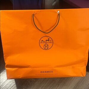 Hermes Orange Shopping Bag